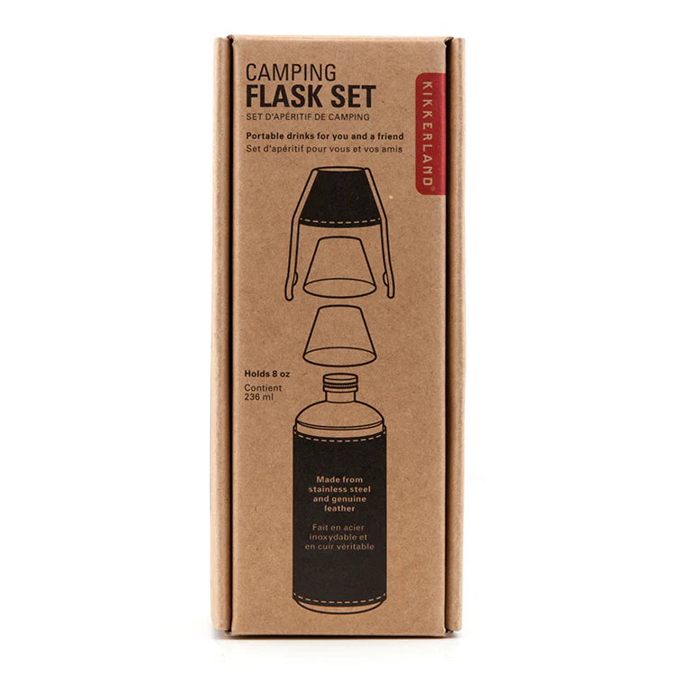 Camping Hip Flask & Shot Glasses