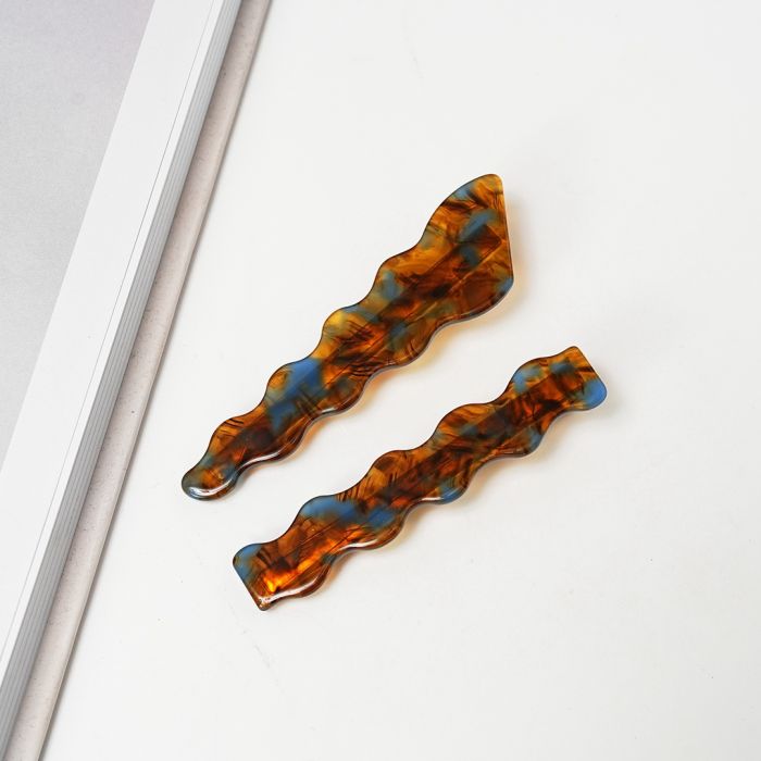 Orange & Blue Tortoiseshell Clamps