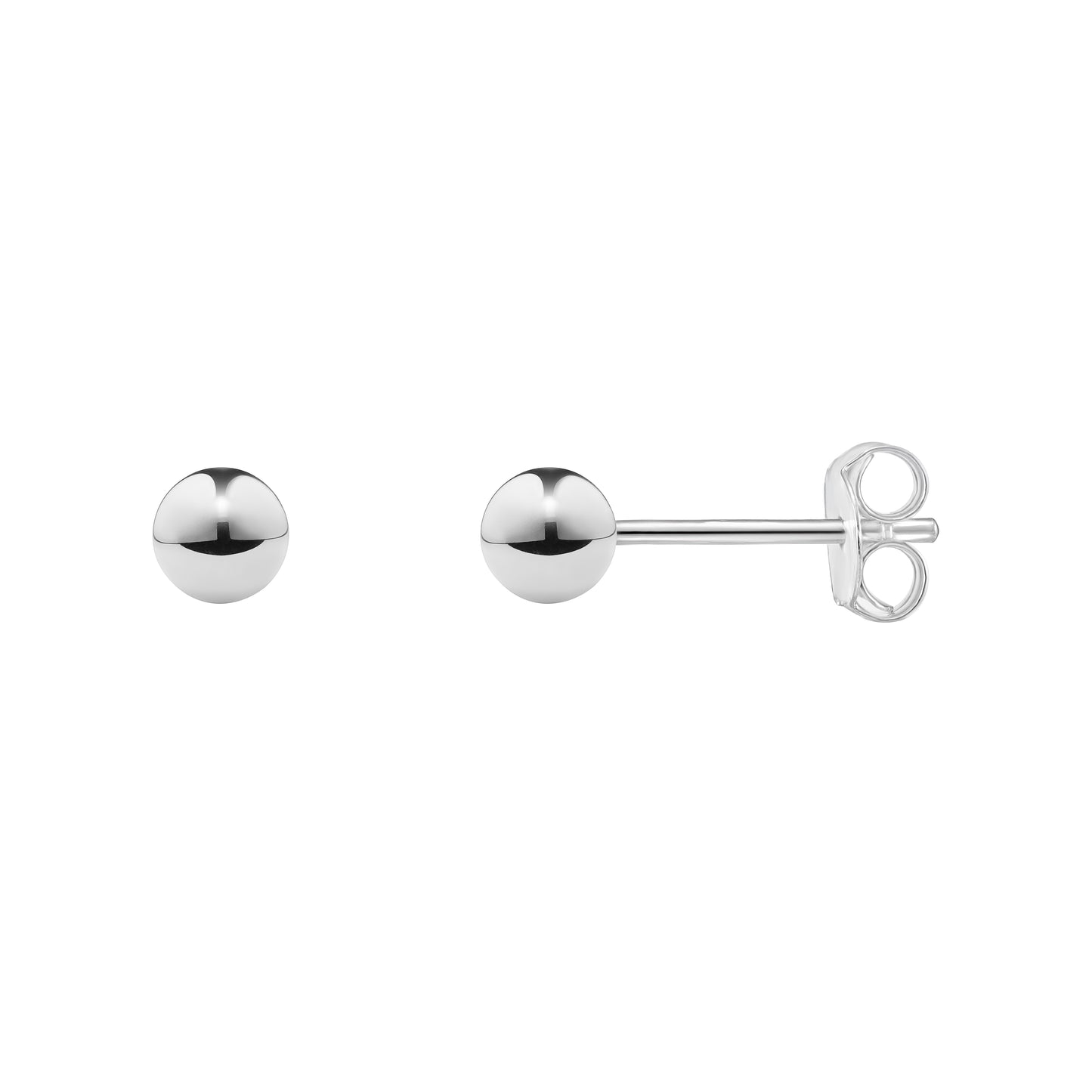 Silver Ball Stud Earrings