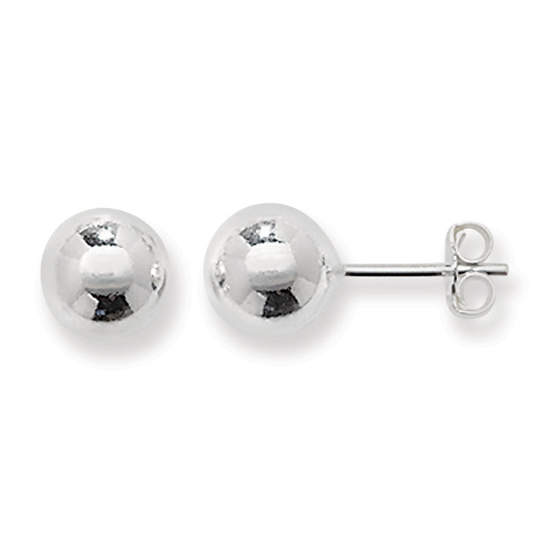 Silver Ball Stud Earrings