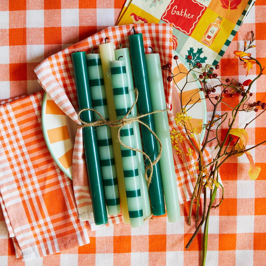 Striped Dinner Candle