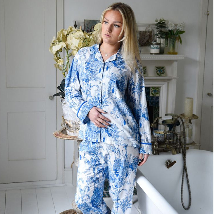 Cotton Patterned Pyjamas & Dressing Gown