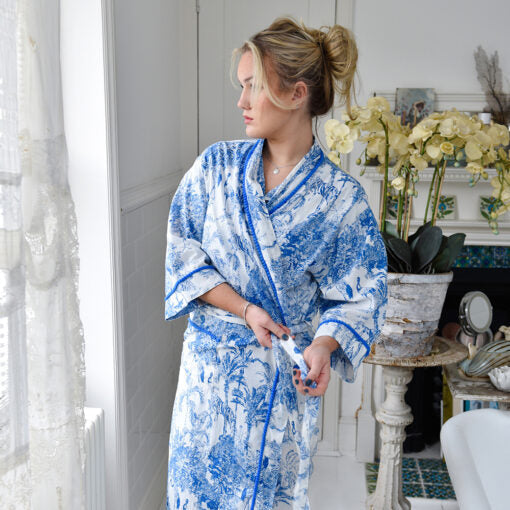 Cotton Patterned Pyjamas & Dressing Gown