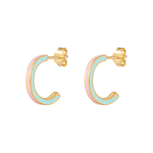 Gold Enamel Earrings