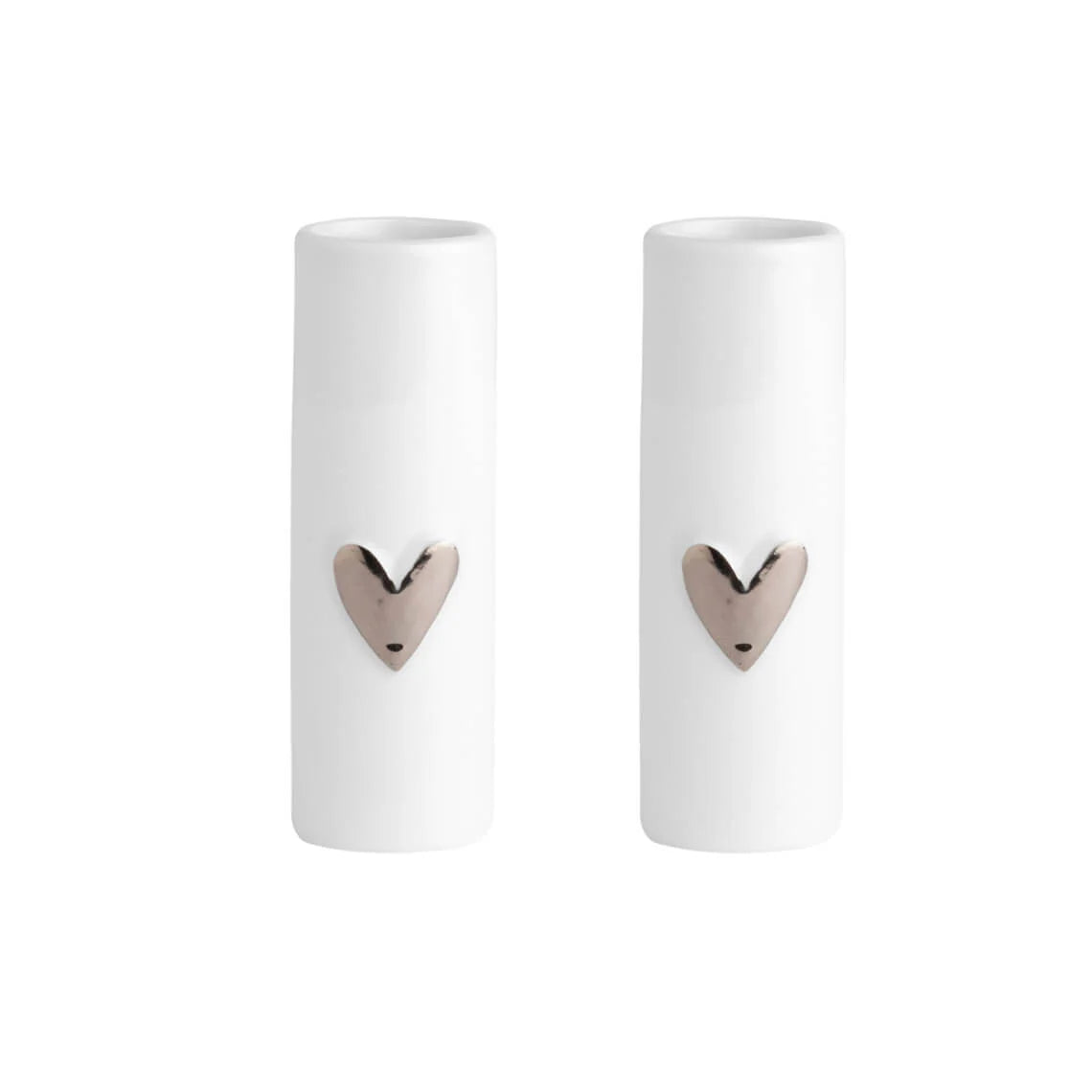 Porcelain Heart Vases & Candle Holders