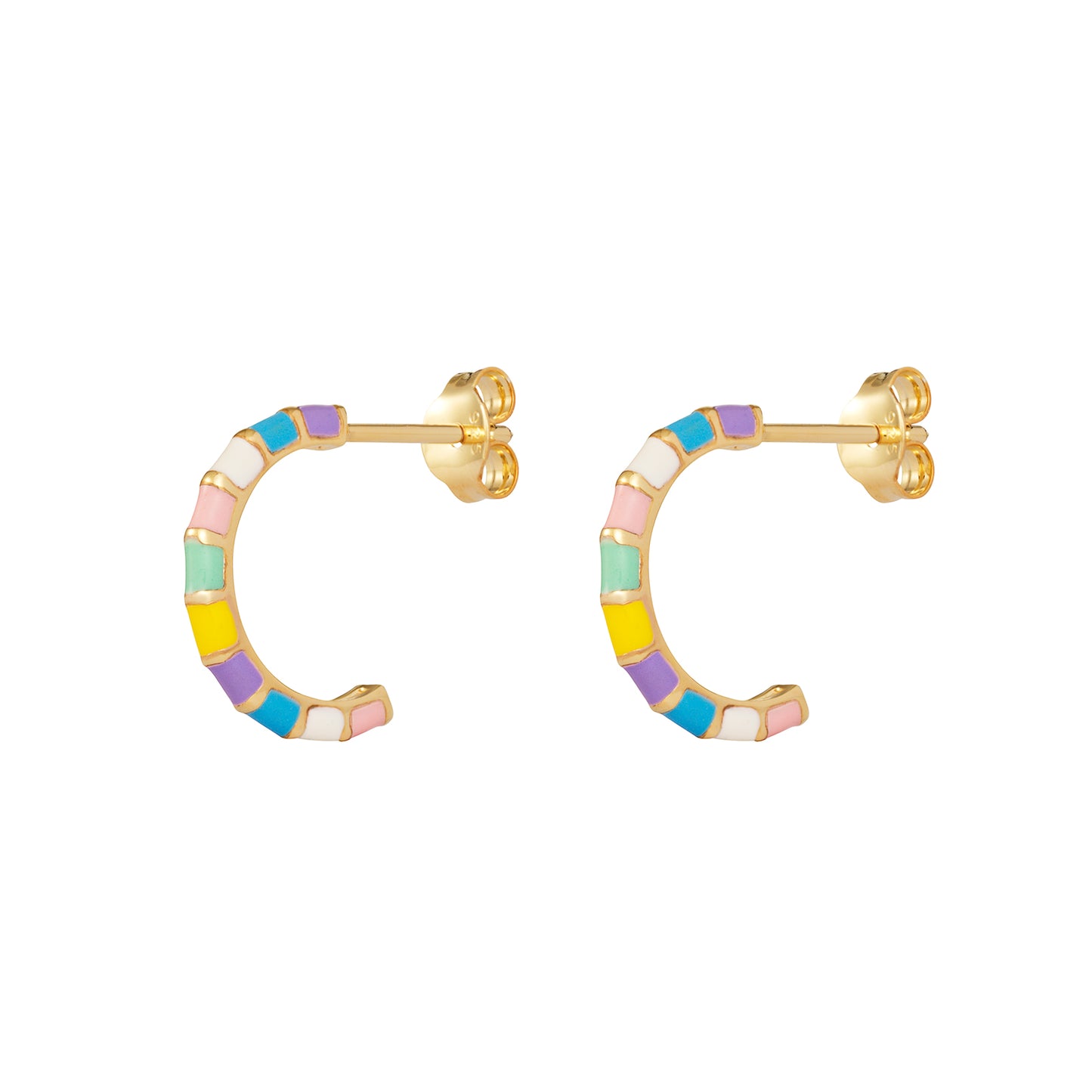 Gold Enamel Earrings