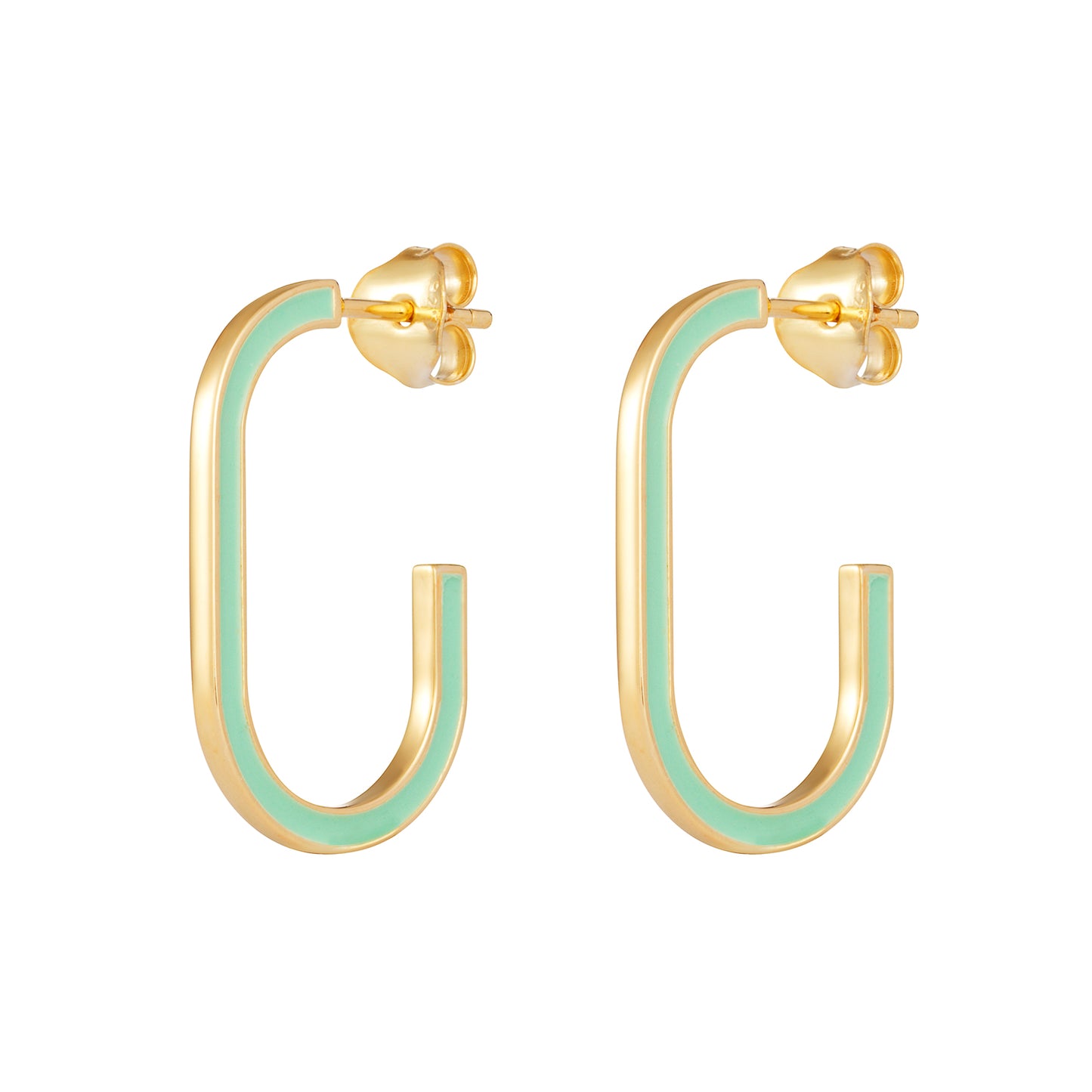 Gold Enamel Earrings