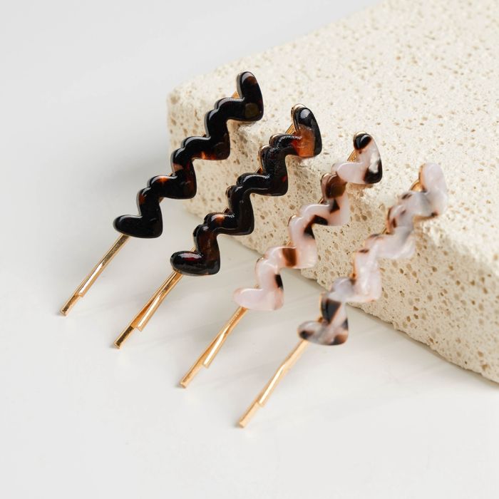 Cream Tortoiseshell Claw Clamps