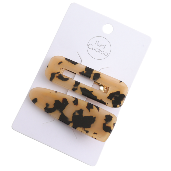 Cream Tortoiseshell Claw Clamps